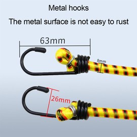 4 Pieces Elastic Ropes with Hooks, 4 Sizes of Elastic Hooks, Elastic Hooks for Luggage Rack, Durable Elastic Straps for Luggage and Goods, Outdoor Activities