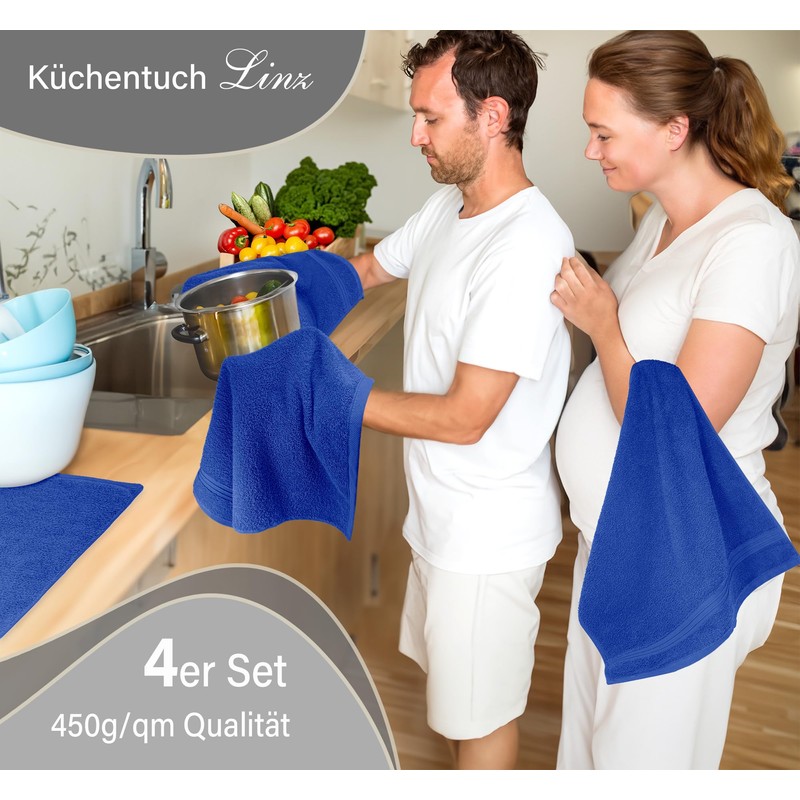 Lashuma Linz Kitchen Towels Cotton 50 x 50 cm Set
