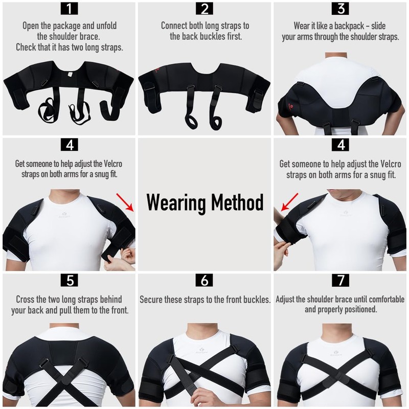 Kuangmi Sport Double Shoulder Support Adjustable Black 1 Piece (XXX-Large)