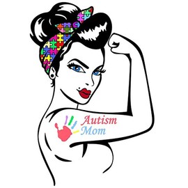 2pcs Autism Mom Sticker, Austim Mom Decals for Car Bumper, Autistic Mama Proud, 4 inches - Austism Car Sticker Decal for Car, Truck, Laptop, Window
