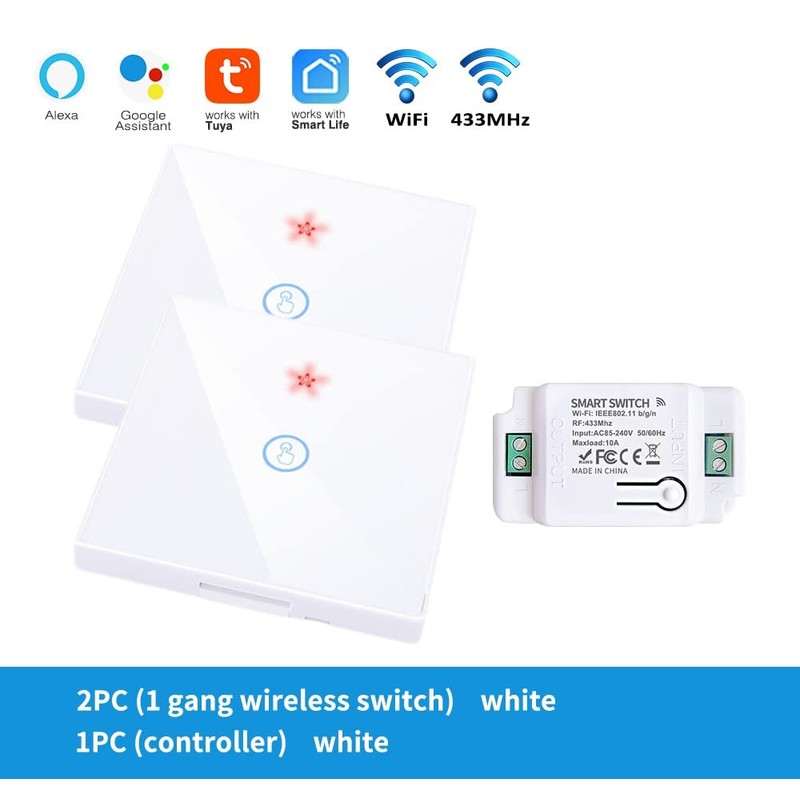 proAMEDEN Touch Wall Switch 10A Works with Tuya/Smart Life App,