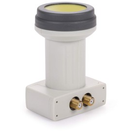 AX Digital Twin LNB Mimic Sun Protect (Cold & Heat Resistant -35 °C ~ 70 °C) LTE Filter, 2 Participants, 0.1 dB, 2x, Full HD, 4K UHD, 3D, Gold-Plated Contacts, Weather Protection, Extendible, 67 dB