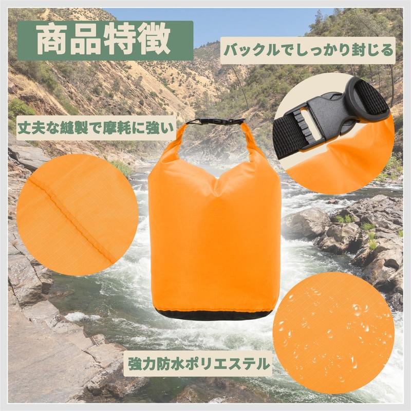 RENEWREVITAL ドライバッグ 防水バッグ L-容量:10L スタッフバッグ 完全防水 バッグ 大容量 トートバッグ 撥水