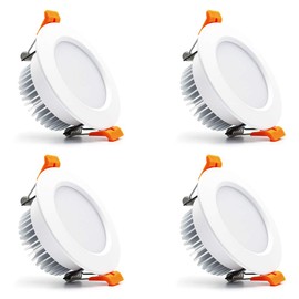 3 inch Dimmable LED Downlight, 110V 7W, 6000K Daylight/Pure White Retrofit Recessed Lighting, CRI 80 with LED Driver, No Can Needed, 4 Pack