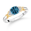 925 Sterling Silver and 10K Yellow Gold London Blue Topaz