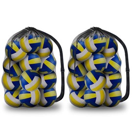 BROTOU 2 Pack Extra Large Sports Ball Bag Mesh Ball Bag Team Work, Adjustable Shoulder Strap, Mesh Ball Bag for Holding Basketball, Volleyball, Swimming Gear (30” x 40”)