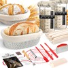 Amgkonp 35oz Sourdough Starter Jar kit,9''10''Cotton Rope Banneton Bread Proofing