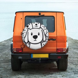 CSIVKEJ Funda para neumático de repuesto con diseño de perros dibujados a mano, a prueba de polvo, para remolque, vehículo recreativo, utilitario y muchos vehículos, 17 pulgadas