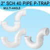 (2" PVC P-Trap, 1 Pack) Asterbacks 2 inch PVC P-Trap
