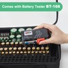 Battery Organizer Storage Case with Tester, Hardshell Portable Checker Carrying