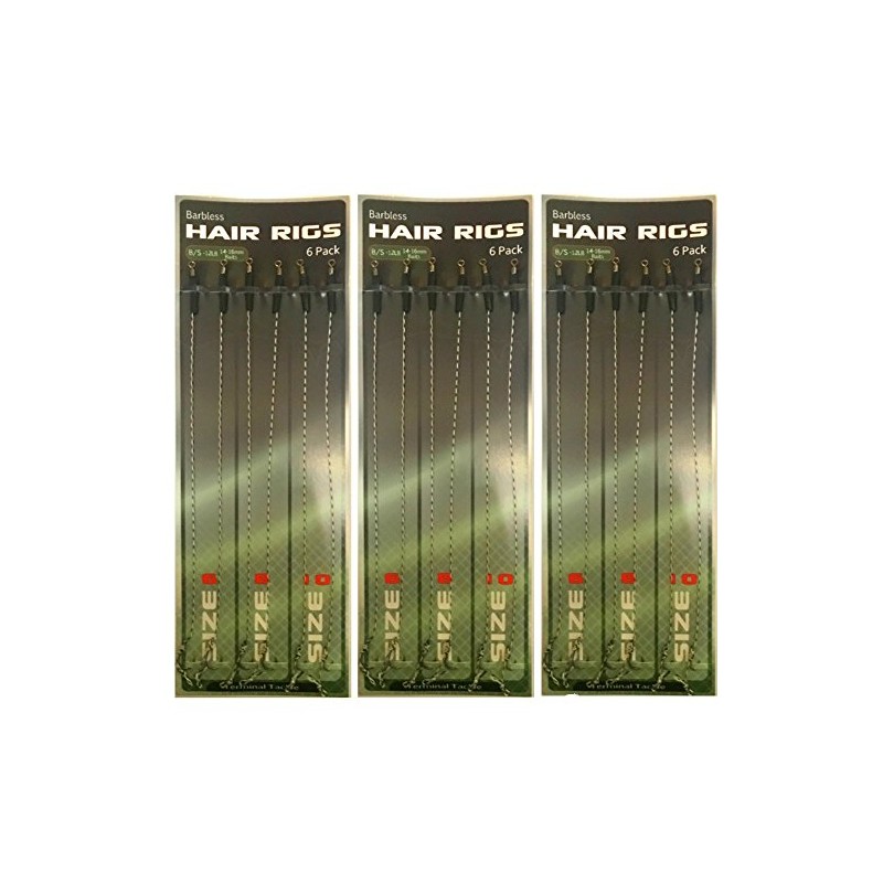 18 Braid Carp Fishing Hair Rigs Size 6,8,10 6 Of