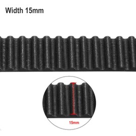 TSIANHUZY HTD3M Timing Belt Open Ended Replacement, Width 15mm, Length 5 Meters Black Timing Belt, Polyurethane with Steel Core, Low Noise, Fit for 3D Printer, Water Pump, Motor, Fan, Vending Machine