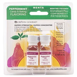 LorAnn Peppermint Oil SS Natural Flavor, 1 dram bottle (.125 fl oz - 3.7ml - 1 teaspoon) Twin pack blistered