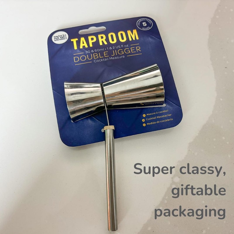 Silver Stainless Steel Cocktail Double Jigger - Professional Bartender Tool,