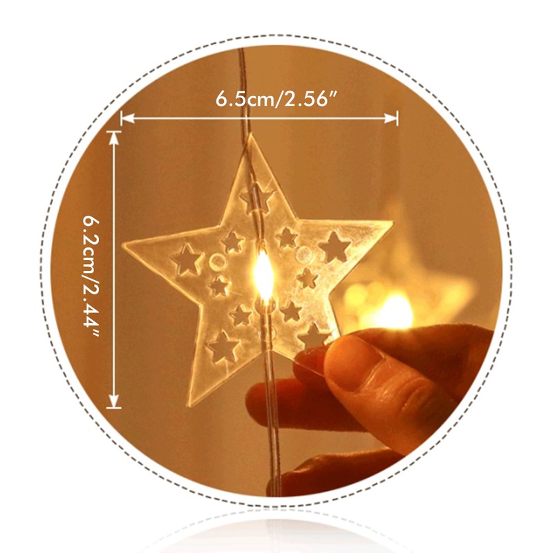 Fairy Christmas Lights LED Star String Lights with Remote for