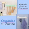 J.H. Company Perchero Adherible Multiusos Baño O Cocina 6 Ganchos