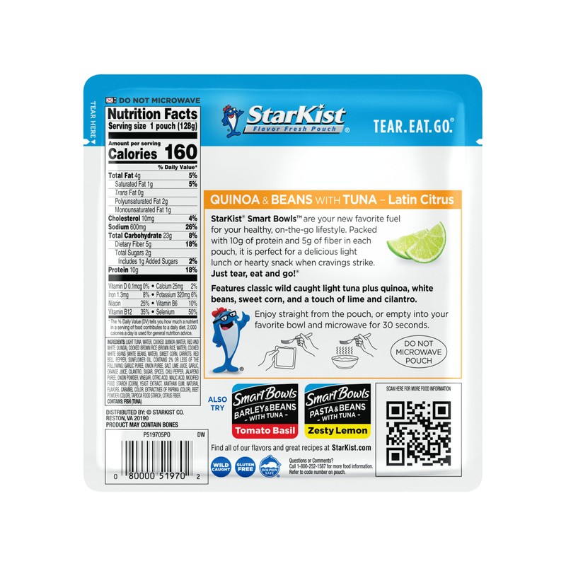 StarKist Smart Bowls Latin Citrus, 4.5 oz Pouch (Pack of