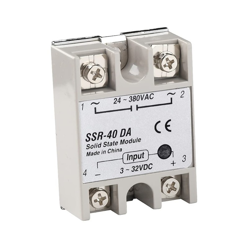 diymore Solid State Relay Module 40A SSR-40DA DC-AC,Input 3-32VDC,Output 24-380VAC