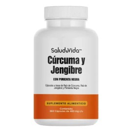 Cúrcuma con Jengibre y Pimienta Negra - 360 Cápsulas - S&V