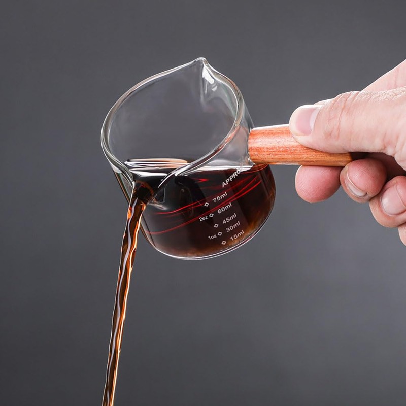 ANAKAO Espresso cup, small milk cup, side handle double V-mouth