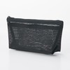 Muji NDE06A1S Nylon Mesh Pen Case with Gusset, Black, Approx.