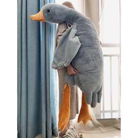 Tanha Giant Goose Plush, 6 Foot Goose Stuffed Animal, Cute Stuffed Goose, Soft Grey Duck Plush Gift for Girlfriend, Kids or Best Friend（75inch, 190cm）