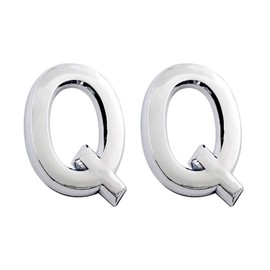 2.75 Inch Adhesive House Numbers, Mailbox numbers, Street Door Numbers, Self-stick Address Signs for Apartments, Double Silver Letter Q
