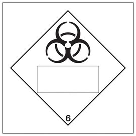 V Safety Bio Hazard 6 UN Substance Numbering Hazard Label-250x250mm-Magnetic Safety Sign