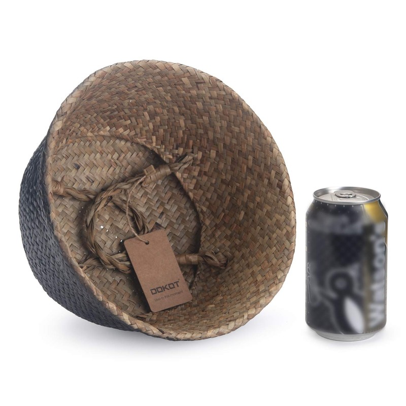 Seagrass Storage Basket, Natural Woven Storage Basket (Black 7 inch