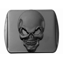 LFPartS 100% metal cráneo 3D cubierta de enganche de remolque para receptores de 2 pulgadas (negro sobre negro)