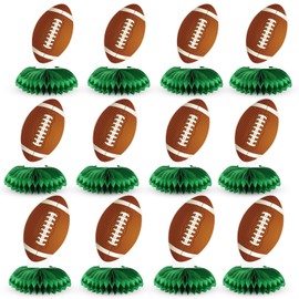12Pcs Football Honeycomb Party Decorations, Rugby Football Centerpieces for Table Honeycomb Football Themed Party Decors Sports Birthday Party Decors, Football Decorations for Home Party Supplies