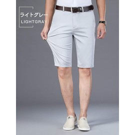 inotenka Men's Short Pants, Golf Pants, Shorts, Summer, Good Elasticity, Plain, Slim, Straight Pants, For Business, Golf, Fishing, Fashionable, Men's Fashion, 6 Colors, 12 Waist Sizes (28 - 42), gray