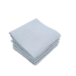 Marc Oliver Blue Grey Pure Linen Cloth Table Napkins Pack of 4. Handmade 20"x 20" in 100% French Flax Linen. Fully Hemmed with Mitered Corners in Matching Thread. Soft Washed, Washable, Reusable.