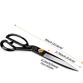 Fabric Scissors Professional 9 inch Heavy-Duty Sewing-Scissors for Leather Industrial Strength High Carbon Steel Tailor-Shears Dressmaking Tailoring Home Office Artists Students