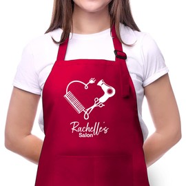 Custom Salon Apron for Hair Stylist Women with Custom Name - Customized Hairdresser Apron for Stylists with 2 Pockets for Work Essentials, Ideal Custom Gift for Hairdressers & Barbers - Salon Gift