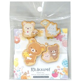 NaganoFactory Rilakkuma Clip Set of 4 Nikoniko Happy for you RK890
