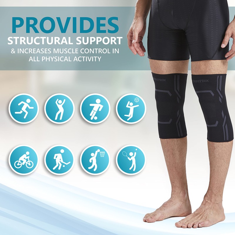 2 Pack Knee Compression Sleeves for Men and Women, Knee