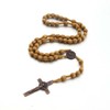 COLORFUL BLING Handmade Catholic Rosaries With Jesus Wood Necklace,Crucifix Christian