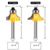 Saiper 4pcs Round Over Router Bit, 1/4 Inch Shank Roundover