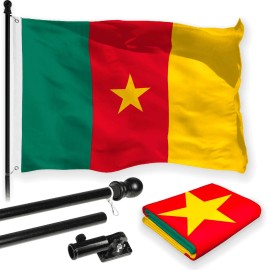 G128 Combo Pack: 6 Feet Tangle Free Spinning Flagpole (Black) Cameroon