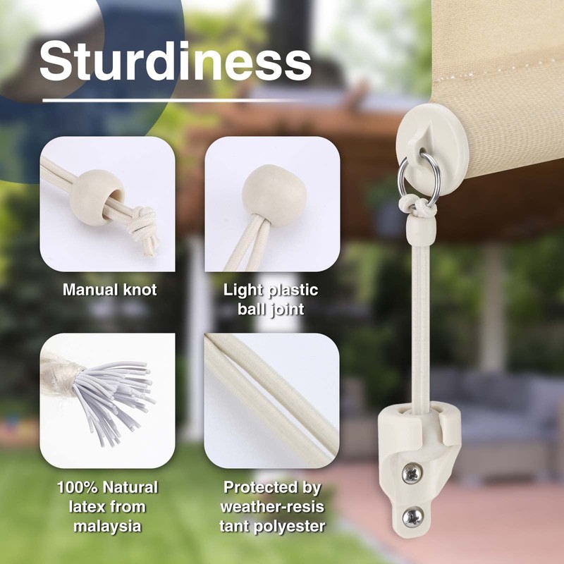 IVYSUNSun Shade Tie Downs Replacement Parts,Bungee Tie Downs,Weather Resistance,Same Size