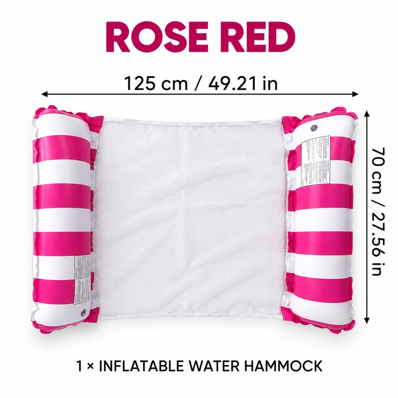 Inflatable Water Hammock with Mesh Center – Easy-Inflate, Foldable Pool