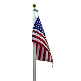 WINDSTRONG Tapered Telescoping Silver Flag Pole Tangle Free Commercial Flagpole 2.5 inch Base Optional US Flag and Solar Light Hardware Inlcuded (17 Feet No Flag)