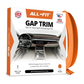 All-Fit Automotive Car Gap Filler – 10 Ft Orange Trim Molding - Made in USA – Award Winning Universal Car Interior Accessories for Dashboards, Panels, & Air Vents – Easy DIY Installation
