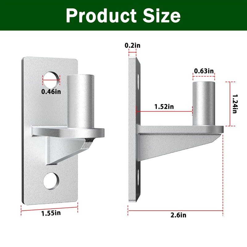 Fixirons 2 Pack Wall Mount Heavy Duty Gate Hinges Cast