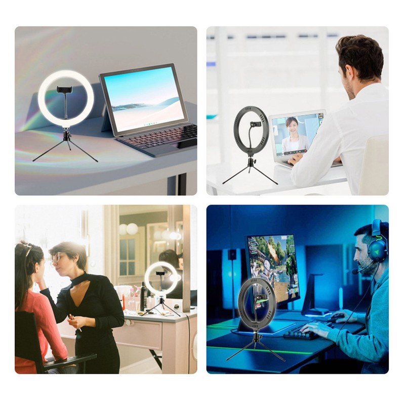 10in USB Desktop Ring Light with 3 Color Modes/10 Brightness