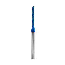 Bestgle 1/4" Shank 2 Flute Down Cut Spiral Flat Nose End Mill CNC Router Bit Nano Blue Coated Carbide Milling Cutter 1/4 x 1/8 x 1 x 3