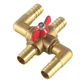 4-Way Heater Control Valve, 3/4 inch (19mm) Solid Brass Manual Integrated Automobile Heating Water Valve for Water/Oil/Gas
