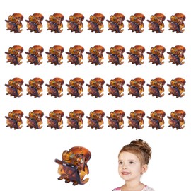 Ikadiya Pack of 36 Mini Hair Clips, Small Hair Clips, 1 cm Claw Clips, Non-Slip Handle, Small Jaw Clips, for Design, Children and Adults (Brown)