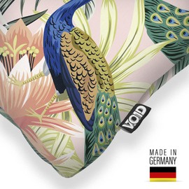 VOID Tropical Bird Peacock Hibiscus Cushion Cover Sofa Cushion Decoration Easter Outdoor Cushion Decorative Cushion Size: 80 x 80 cm